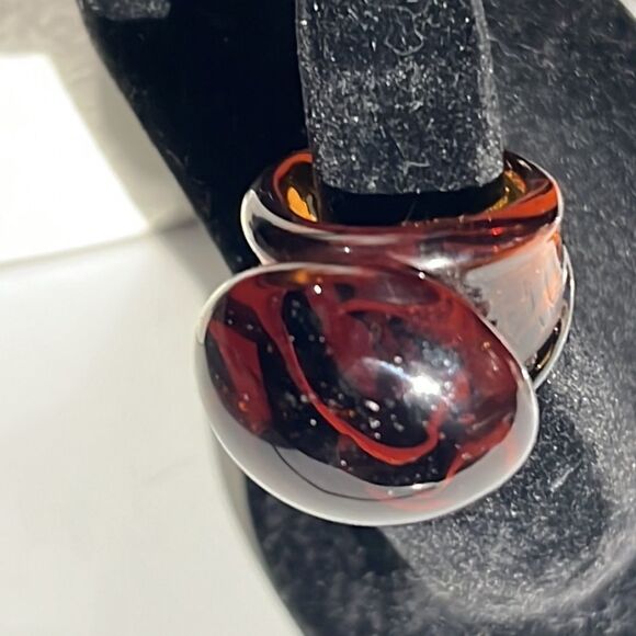 Hand Blown Glass Ring Size 7 - 7.25 - Picture 11 of 15